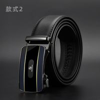 Two-layer Leather New Automatic Buckle Casual Men's Belt sku image 7