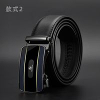 Two-layer Leather New Automatic Buckle Casual Men's Belt sku image 10