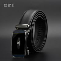 Two-layer Leather New Automatic Buckle Casual Men's Belt sku image 18