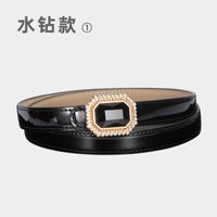 Fashion Inlaid Decorative Patent Leather Women's Pants Belt Women's sku image 1