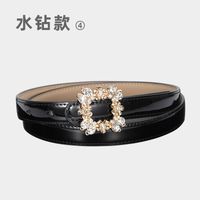 Fashion Inlaid Decorative Patent Leather Women's Pants Belt Women's sku image 4