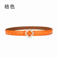 Flower-shaped Diamond Buckle Leather Two-layer Cowhide Belt Women's Decorative sku image 6