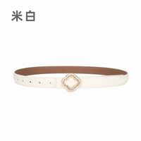 Flower-shaped Diamond Buckle Leather Two-layer Cowhide Belt Women's Decorative sku image 9