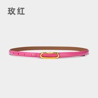Fashion Multi-color Thin Jeans Genuine Leather Two-layer Leather Belt sku image 9