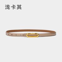 Fashion Multi-color Thin Jeans Genuine Leather Two-layer Leather Belt sku image 11