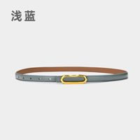 Fashion Multi-color Thin Jeans Genuine Leather Two-layer Leather Belt sku image 12