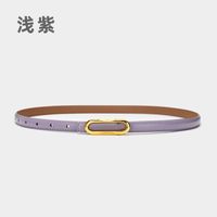 Fashion Multi-color Thin Jeans Genuine Leather Two-layer Leather Belt sku image 13