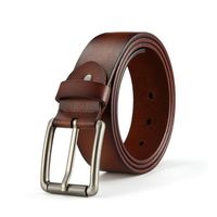New Men's Leather Pin Buckle Fashion Business Alloy Buckle Pants Belt sku image 1