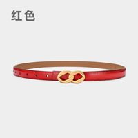 Leather Eight Shaped Smooth Buckle Thin Ladies Decoration Retro Belt sku image 3