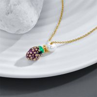 Fashion Grape Pineapple Cute Copper-plated 14k Gold Necklace sku image 2