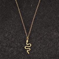 Fashion Snake-shaped Pendant Retro Simple Copper Necklace sku image 1