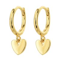 Fashion Heart Devil Eye Plated 14k Real Gold Zircon Pearl Copper Earrings sku image 2