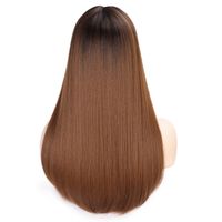 European And American Women&#39;s Wigs Qi Liuhai Medium And Long Chemical Fiber Wigs High Temperature Silk Gradient Wigs Headgear main image 5