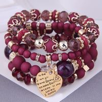 Bohemian Ethnic Style Metal Peach Heart Resin Multi-layer Bracelet sku image 1