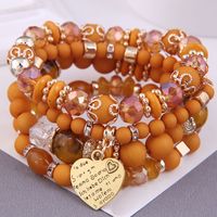 Bohemian Ethnic Style Metal Peach Heart Resin Multi-layer Bracelet sku image 2