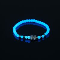 New Creative Personality Jewelry Elephant Element Accessories Beaded Sky Blue Luminous Beads Luminous Elastic Bracelet Jewelry sku image 1