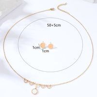 Fashion Simple Stainless Steel 18k Gold Plated Shell Necklace Round Earring Set main image 5