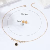Fashion Simple Stainless Steel 18k Gold Plated Shell Necklace Round Earring Set main image 5