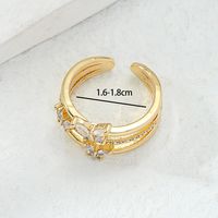 18 Karat Vergoldeter Zirkon-schmetterlingsring Im Koreanischen Stil Mit Kupfergalvanik main image 3