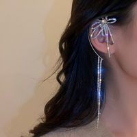 Incrusté Strass Métal Fleur Gland Oreille Clips Alliage Boucles D&#39;oreilles En Gros main image 3