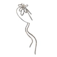 Inlaid Rhinestones Metal Flower Tassel Ear Clips Alloy Earrings Wholesale main image 6