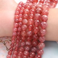 Natural Ice Seed Strawberry Crystal Scattered Round Beads Semi-finished main image 3
