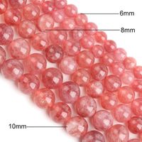 Natural Ice Seed Strawberry Crystal Scattered Round Beads Semi-finished main image 5