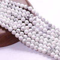 Natural White Turquoise Loose Black Thread Pine Round Beads Diy Jewelry Accessories main image 2