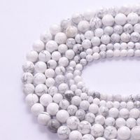 Natural White Turquoise Loose Black Thread Pine Round Beads Diy Jewelry Accessories main image 5