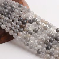 Natural Crystal Loose Transparent Striped Round Beads Semi-finished Jewelry Accessories main image 1