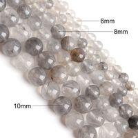 Natural Crystal Loose Transparent Striped Round Beads Semi-finished Jewelry Accessories main image 4