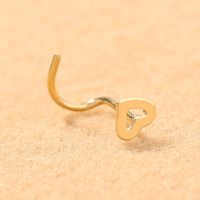 Creative Stainless Steel Hollow Peach Heart Nose Ring Body Piercing Jewelry main image 4