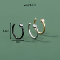 Fashion C-shaped Stainless Steel Rhinestone Nose Ring Set main image 4