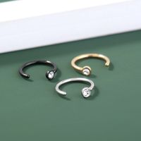 Fashion C-shaped Stainless Steel Rhinestone Nose Ring Set main image 5