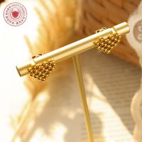 Fashion Heart-shaped Stitching Necklace Titanium Steel 18k Gold Earrings Set main image 3