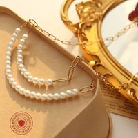 Fashion Titanium Steel String Pearl Necklace Bracelet Set main image 3