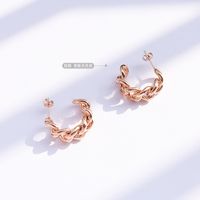 Fashion C Shape Plating Titanium Steel No Inlaid Earrings main image 3