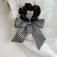 Simple Retro Houndstooth Bow Hair Ring  Hair Accessories main image 1