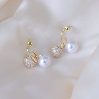Pearl Earrings With Diamonds Women's Retro Copper Earrings main image 5