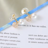 Pendientes De Perlas Con Diamantes Pendientes Retro De Cobre Para Mujer. main image 6