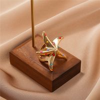 Korean New Starfish Five-pointed Star Dripping Oil Alloy Ring main image 3