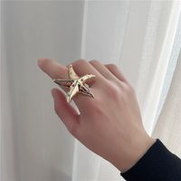 Korean New Starfish Five-pointed Star Dripping Oil Alloy Ring main image 5