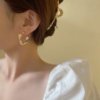 Spring And Summer Retro C-shaped Flower Simple Fashion Alloy Earrings main image 3