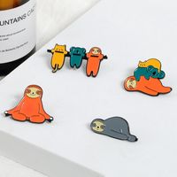 Creative Cute Cartoon Sloth Oil Dripping Alloy Brooch main image 4