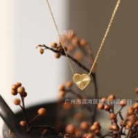 Fashion Radiation Geometric Peach Heart Titanium Steel Necklace main image 5