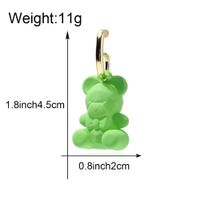 Fashion Simple Candy Color Cartoon Copper Bear Drop Earrings main image 6