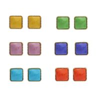 New Candy-colored Female Geometric Square Simple Alloy Earrings main image 6