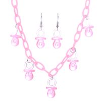 Creative Handmade Acrylic Transparent Party Set Pacifier Necklace main image 3