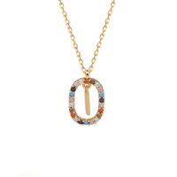 Fashion 925 Sterling Silver Letter Pendent Inlaid Color Zirconium Necklace Female sku image 9