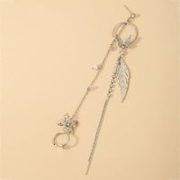 Pearl Rhinestone Butterfly Ear Bone Clip Fashion Retro Alloy Earrings Wholesale sku image 1